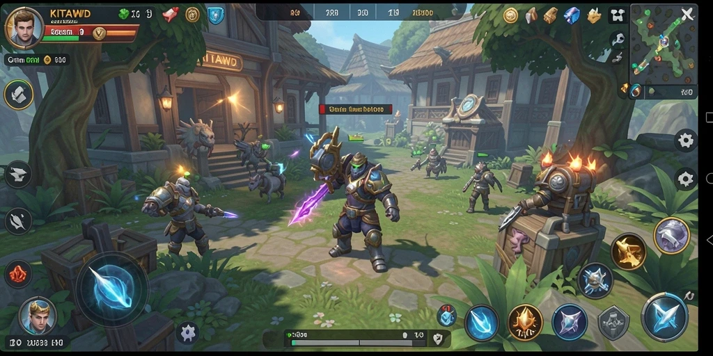 Tampilan antarmuka gameplay KITAWD yang dinamis dan strategis.