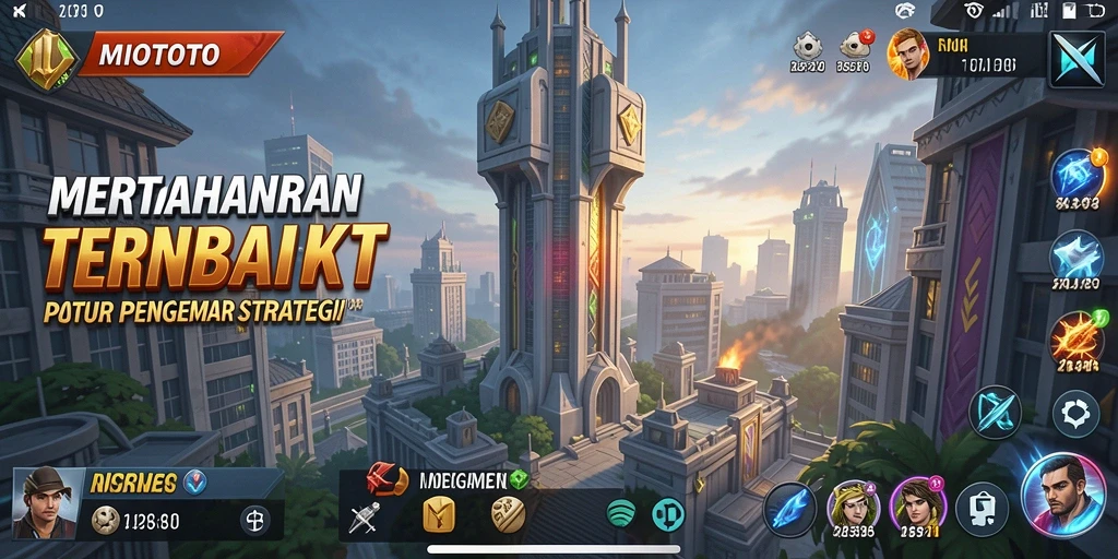 Tampilan menarik dari gameplay MIOTOTO yang penuh strategi Tower Defense.