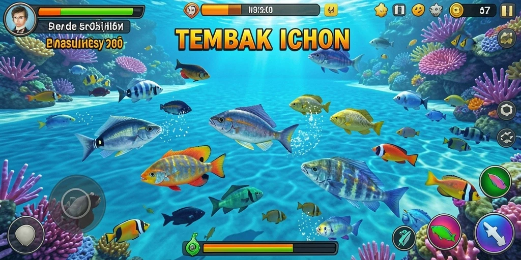 Tampilan gameplay Tembak Ikan yang seru dan interaktif.
