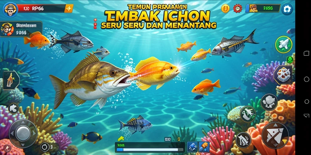 Tangkapan layar utama RP66 menampilkan aksi seru Tembak Ikan dengan grafis menawan.