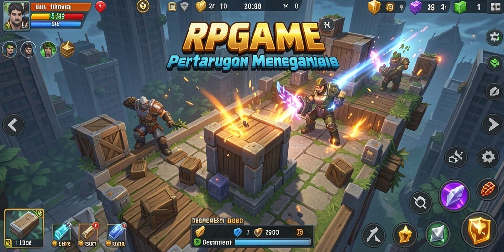 Screenshot RPGAME menampilkan aksi seru dalam pertempuran Tower Defense.