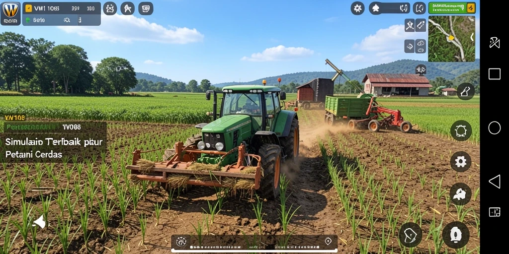 Screenshot VW108 menampilkan gameplay bertani yang menarik dan interaktif.