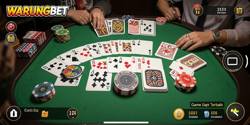 Screenshot gameplay WARUNGBET yang menampilkan keseruan bermain Gaple.